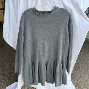 Free People Gray Peplum Sweater S